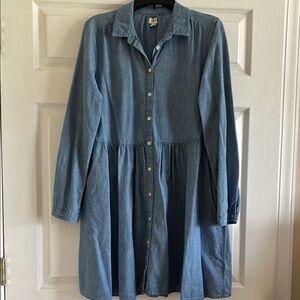 Blue Denim Button-Up Dress